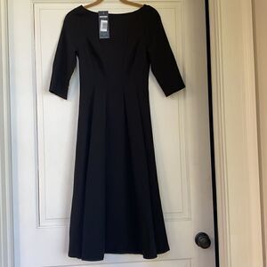 NEW Black Midi Dress With Elbow Length